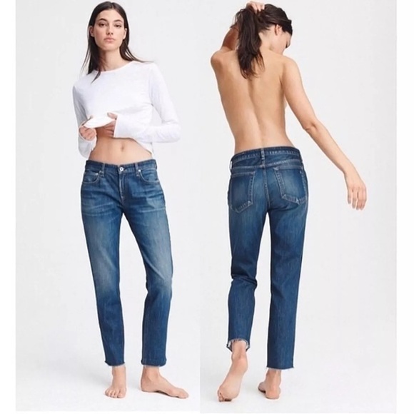 Rag & Bone Women’s size 26 Dre Slim Boyfriend Taw Hem Stretch Jesns - Picture 1 of 14
